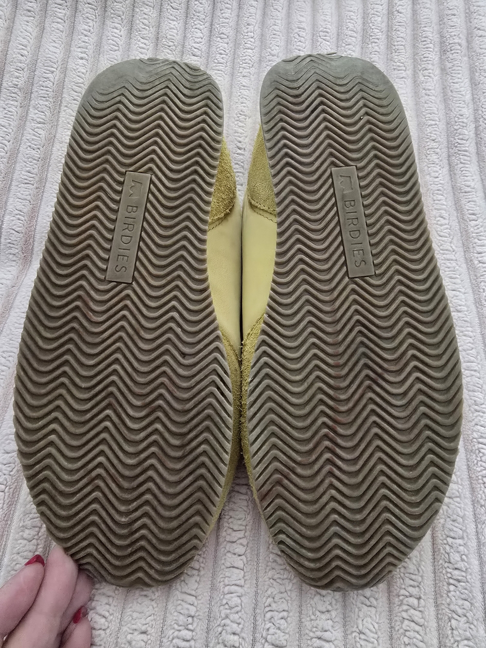 EUC Birdies Yellow Sneakers with Blue Heel Detail - Picture 6 of 9